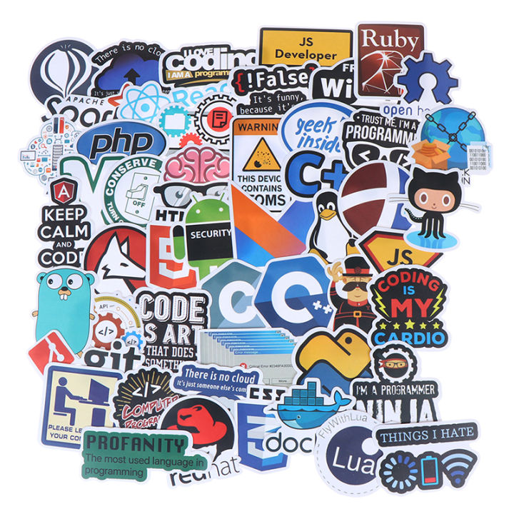 50Pcs Internet Java Stickers Programmer DIY Suitcase Laptop Guitar Car ...