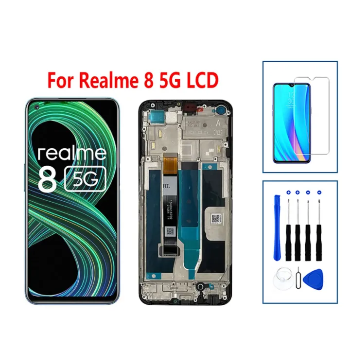 LCD With Frame For OPPO Realme 8 5G Display Touch Screen Digitizer Assembly Replacement Parts