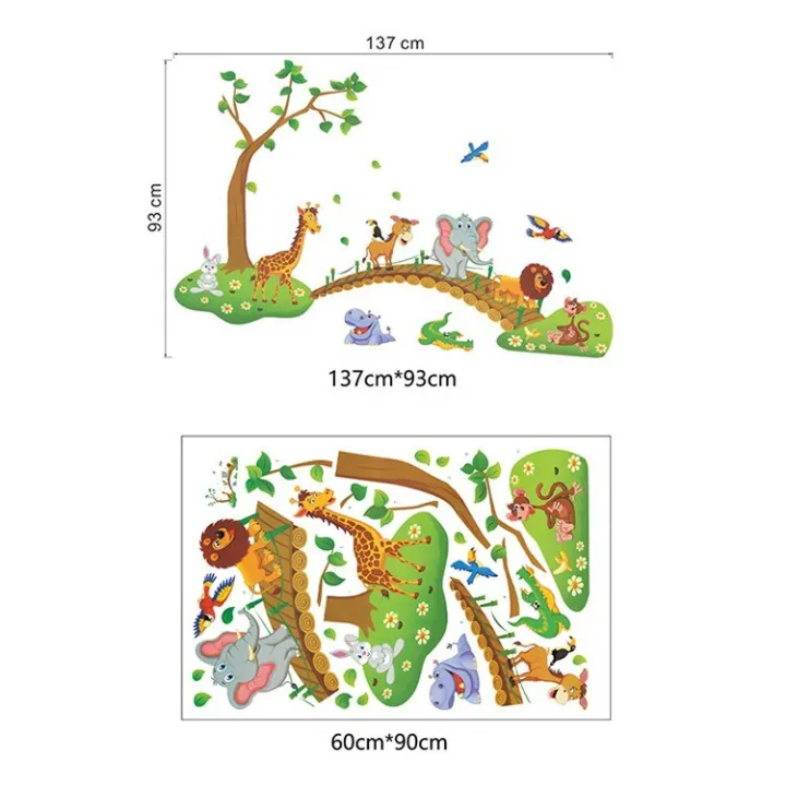 Cartoon%20Elephant%20Giraffe%20Animals%20Theme%20Wall%20Art%20Decal%20Sticker%20Decoration%20for%20Living%20Room%20Nursery%20Baby%20Girl%20Boy%20Kid%20Children's%20Room%20Bedroom%20Decoration%20-%20Image%204