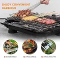 Smokeless Portable BBQ Indoor Barbecue Electric Grill w/Drip Tray Adjustable Temperature Control, 2000W High Power BBQ Tool for Cooking/Roasting Meats, Fishes, Seafood, Vegetables. 