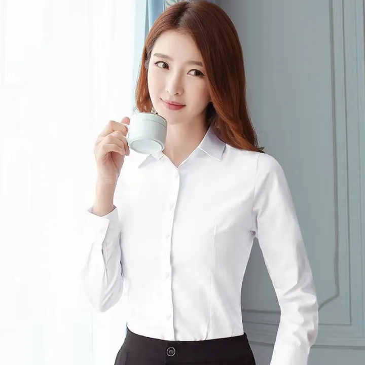 Thin%20Blue%20and%20White%20Short%20Sleeve%20Summer%20Slim%20Fit%20Business%20Workwear%20Shirt%20Women's%20White%20Shirt%20Work%20Clothes%20Slimming%20Elegant%20Formal%20Clothes%20Women%20-%20Image%209