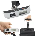 Luggage Scale Digital Electronic LCD Luggage Scale Pocket Weighing Scales Travel Hook Hanging Thermometer 50kg. 
