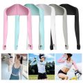 Men/WomenIce Silk Sunscreen Shawl Sports One-piece Shoulder Sleeves for Cycling Arm Long Gloves Sun UV Protection Hand Protector Cover. 