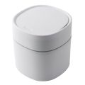 Mini Trash Can Desktop Waste Bin with -Open Lid Small Table Top Bin Graceful Round Corner Paper Bin for Home B. 
