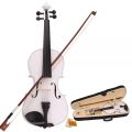 Lark Violin - White Colour 4/4 Full Size Basswood Acoustic Violin Fiddle Kits with Case & Bow & Rosin. 