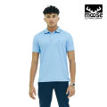 Moose Men’s Urban Jacquard Polo T-Shirt – Pastel Blue. 