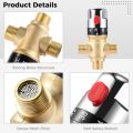 with Scale Brass Thermostatic Mixing Valve 1/2 Inch Adjustable Temperature Shower Mixing Valve Surface Mounted Pipeline Valve Water Heater. 