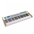 WORLDE P-49Pro USB MIDI Keyboard Controller LCD Display with 49 Semi-weighted Keys 16 RGB Backlit Trigger Pads 8 Assignable Sliders for Music Studio Stage Live Performance. 