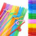 100Pcs Neon Coloured Straws Flexible Bendy Plastic Birthday Party Wedding Drinking Straw. 