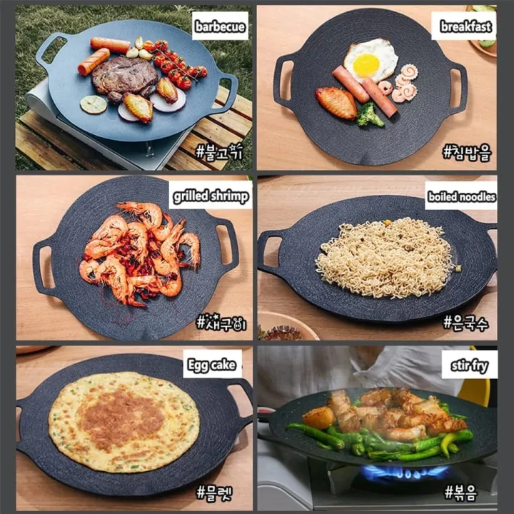 28/30/32cm%20Grill%20Pan%20/%20Korean%20/%20Round%20/%20Non-Stick%20/%20Barbecue%20Plate%20/%20Outdoor%20Travel%20/%20Camping%20/%20BBQ%20Frying%20/%20Pan%20Barbecue%20Accessories%20-%20Image%207