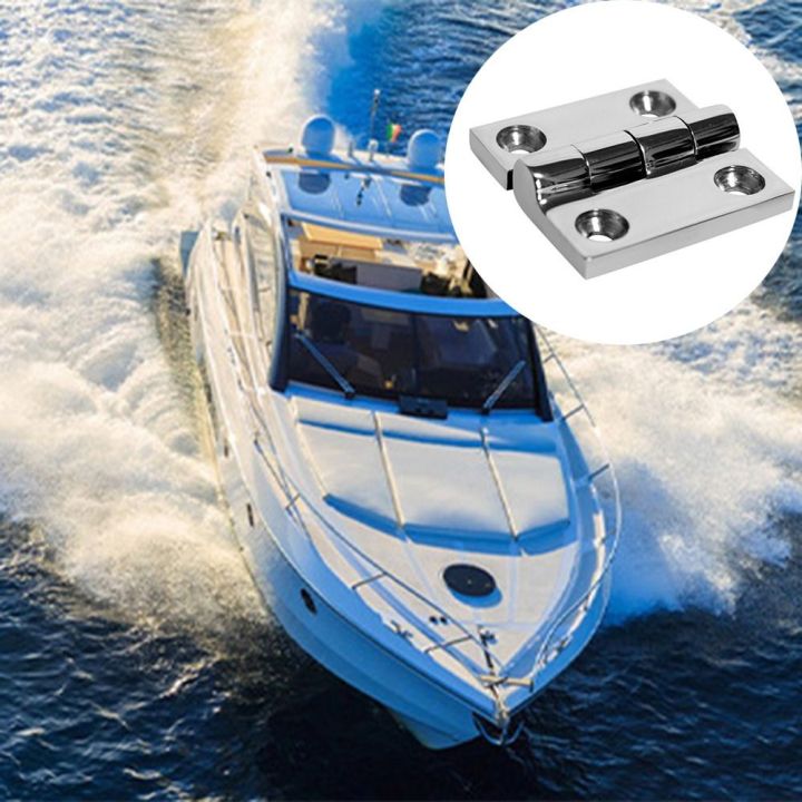 38/40/50mm Stainless Steel Butt Hinge Solid Cast Mirror Polish Boat Hinges with 4 Holes Durable Square Casting Hinge