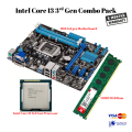 Intel Core I3 3rd Gen Combo Pack | Asus H61 3rd Gen Motherboard / I3 3rd Gen Processor / DDR3 4GB Ram. 