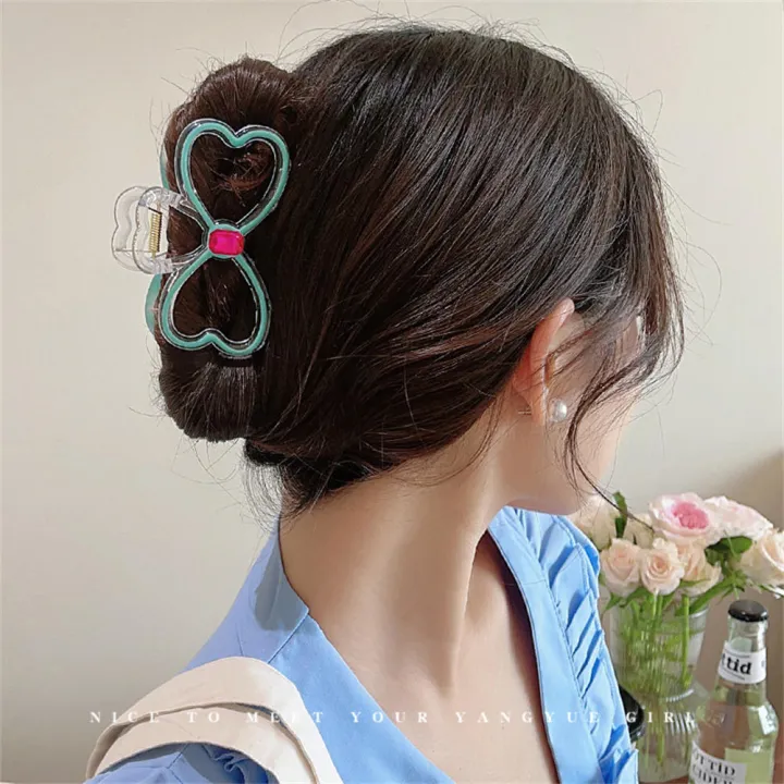 Plastic/Resin%20%20Hair%20Clip%20Versatile%20Length%20About%209cm%20Bow-Shaped%20Bow%20Claw%20Clip%20-Encrusted%20Princess-Inspired%20Princess%20Hair%20Clip%20for%20Formal%20Occasions%20%20Wear%20Girls'%20Hair%20Accessory%20Hair%20Styling%20Tool%20Gift%20For%20-%20Image%203