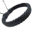 Punk Braided Leather Bracelet Black Adjustable Bangle Cuff Rope For Fashion Jewelry. 