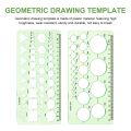 2pcs School Student Art Clear Plastic Geometric Drawing Template Stationery Measuring Ruler Engineering Sketching Circle Stencil. 