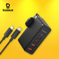 Baseus GaN5 Pro Fast Charger 2C+2U 100W UK Cluster Black (With Mini White Cable Type-C to Type-C 100W(20V/5A) 1m ). 