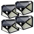 100 LED Smart Solar Light Powered Auto rechargeable Body sensor Wall Light waterproof spot light night lamp garden light portable easy installation in built battery. 