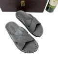Mens Cow Leather Slippers Fashion Solid Cast Rubber Sole B408. 