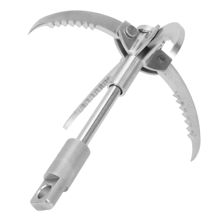 Folding Grappling Hook Semi Automatic Opening Grappling Hook with Claw for Outdoor Field Survival Activities