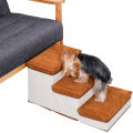 Migeet Pet Steps Dog Steps Foldable Dog Stair 3 Tier Dog Steps for Couch Bed with Useful Storage Space Maximum Load-bearing Weight 30kg. 