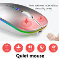 Bluetooth Wireless Mouse RGB Rechargeable with USB, BT5.2 Wireless Computer Mause LED Backlit Ergonomic Gaming Mouse For Laptop, PC, Macbook, 2.4GHz, 1600DPI. 