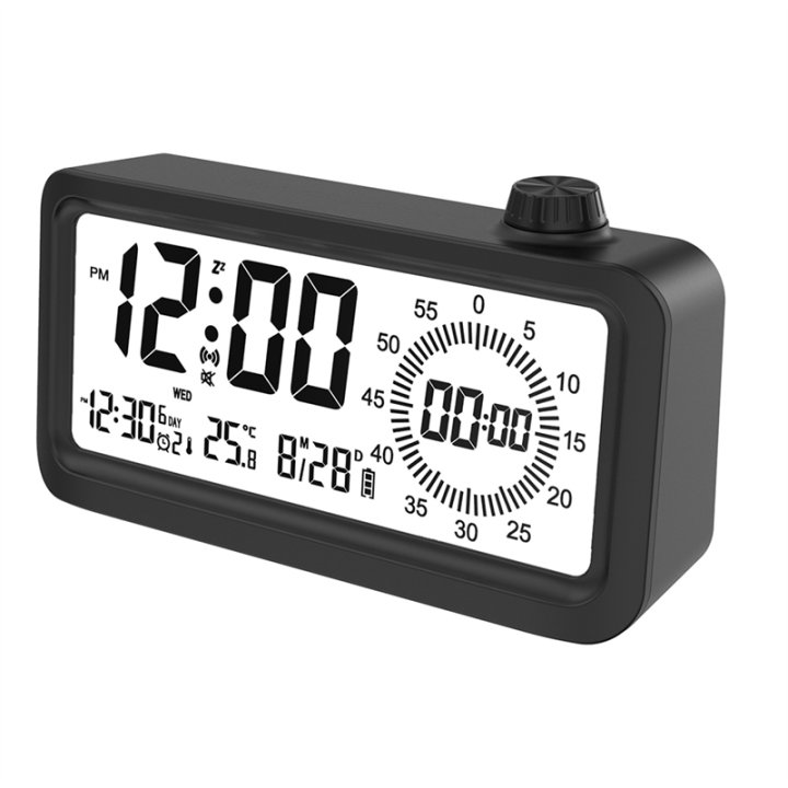 Digital Alarm Clock Visual Dual Display Countdown