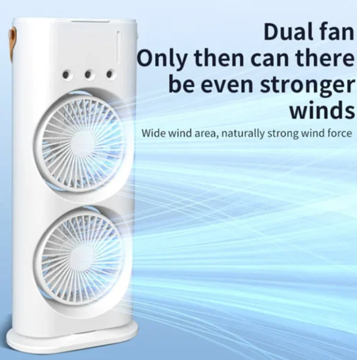 Mini Double Ended Cooling Fan with Water Mist Spray, USB Rechargeable Air Conditioner Fan for Desk, Travel