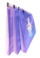 A4 Size Clear Bag File Cover Bag Purple Color Kitty Design Clear Bag. 