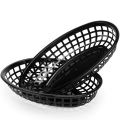 24Pcs Plastic Basket Serving Tray French Fries Basket Oval Fast Food Tray Restaurant Bar Food Tray Fries Food Service Tray Black. 