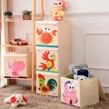 Cube Cute Cartoon Animal Pattern Storage Box For Toys Organizer Folding Bins Plush Toy Box For Kids For Kids Storage. 