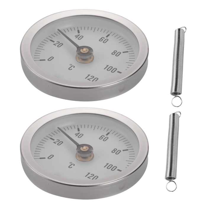 2X -W50A Thermometer Hot Water Pipe Thermometer Bimetal Stainless Steel Surface Pipe Clip-on Temperature Gauge