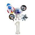 Outer Space Theme Party Astronaut Rocket Number F Balloons Boy Birthday Party Decorations Kids Baby Shower Party Supplies. 