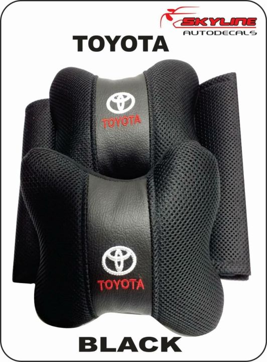 TOYOTA car headrest pillow high quality 2pcs with seat belt straps. For Maruti, Alto, Wagon-R, Shift and all kinds of Suzuki Vehicles