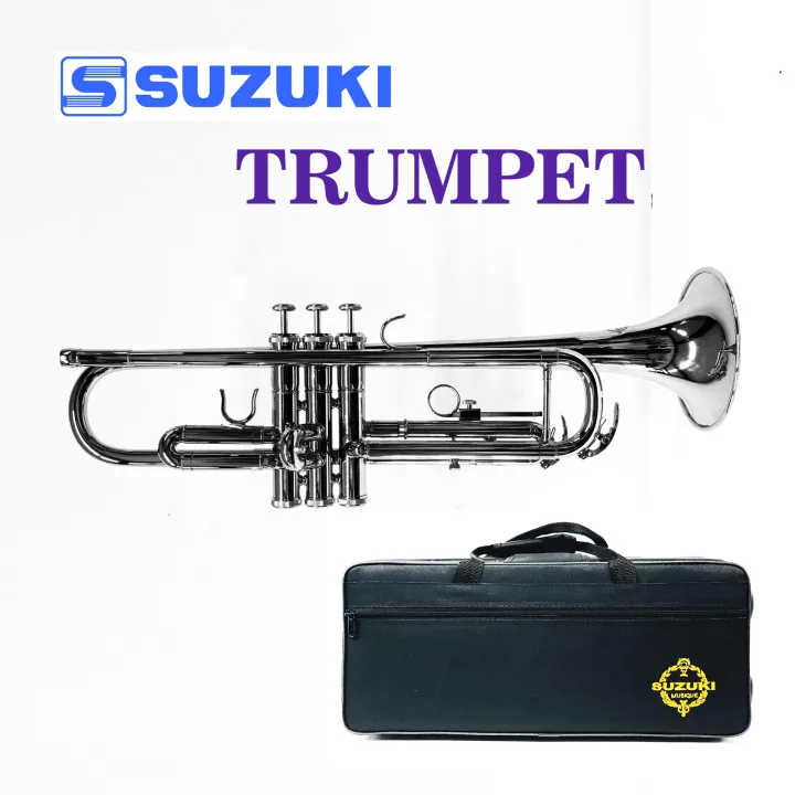 SUZUKI%20Silver%20Plated%20Musical%20Trumpet%20Bb%20Pitch%20Silver%20With%20Case%20Mouthpiece%20Nicely%20Tuned%20Instrument%20For%20Beginner%20Student%20Professional%20-%20Image%204