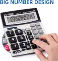 14-Digit Desktop Calculator Solar Battery Dual Power Large LCD Display Big Sensitive Button with Check & Correct Function for Office School Business Desk. 