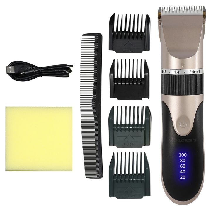 Ceramic Blade Electric Hair Clipper Men Barber Beard Trimmer Rechargeable Hair Cutting Machine for Men Low Noise Adult Hair Cut