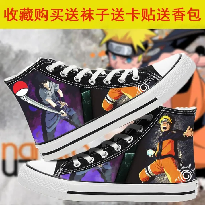 Special Offer Naruto High-Top Canvas Shoes Naruto Sasuke Spring and Summer Student Anime Peripheral Men and Women Graffiti Casual Shoes