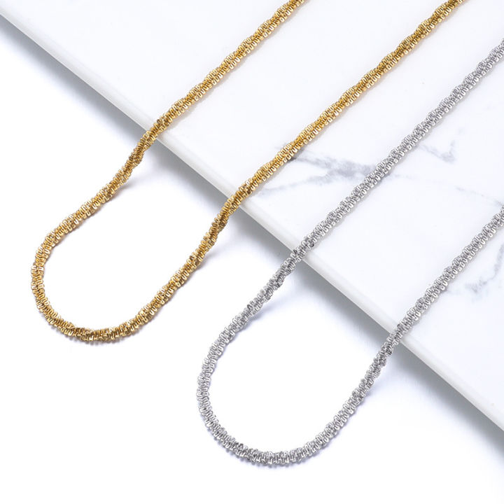 Califlower Rope Chain 【Good sharing!】Stainless steel clavicle necklace sparkling cauliflower ...