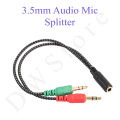 3.5mm Dual Jack Earphone Mic Headphone 2 port Male splitter Stereo AUX Adapter Convert For Samsumg iPhone Phone Laptop Tablet MP3 Player Audio Devices. 