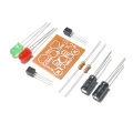 Astable Multivibrator Circuit 2 LED Flashing DIY Kit with Parts and PCB. 