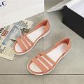 Women's Flat Sandals2023Summer New Jelly Shoes Soft Soled Flats Beach Slippers Slip-on Lofter Sandals. 