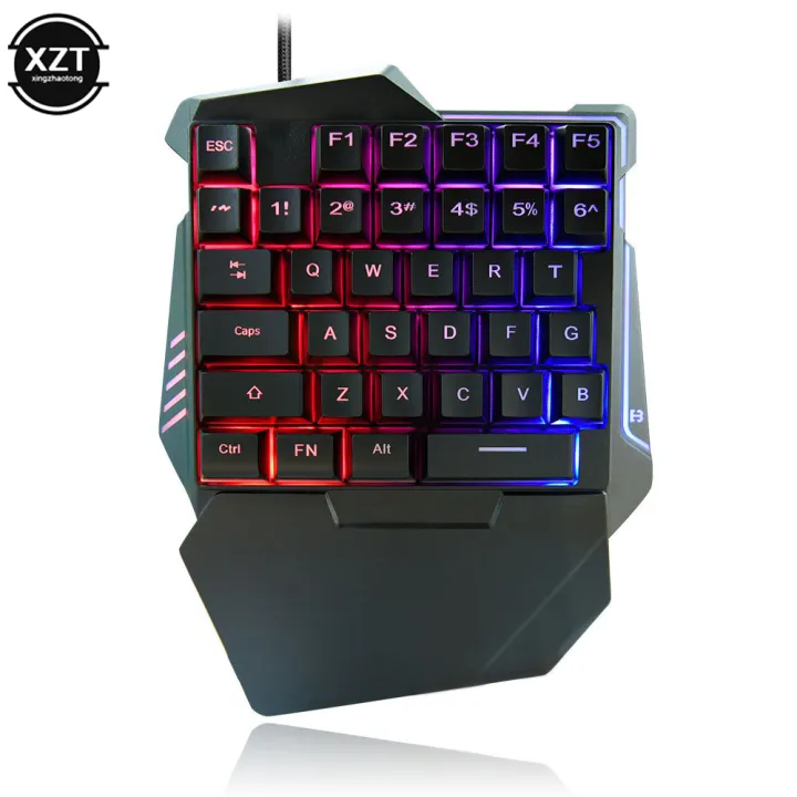 HXSJ%20G7%20USB%20Wired%20Game%20Keyboard%20with%20Color%20LED%20Backlight%2035%20Keys%20Wide%20Armrest%20One%20Hand%20Keyboard%20RGB%20Mechanical%20Feel%20Game%20Keyboard%20-%20Image%207