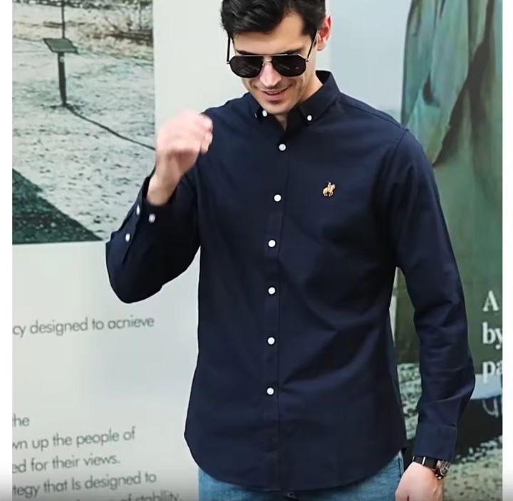 100% cotton oxford men long sleeve shirt