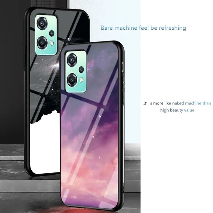 Linman%20Biruiqu%20For%20Oneplus%20Nord%20CE%202%20Lite%205G%20Shockproof%20Starry%20CLuxury%20olorful%20Tempered%20Glass%20Back%20Soft%20Silicone%20Edge%20Case%20Cover%20-%20Image%203