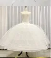 3-Hoop Wedding Ball Gown Crinoline Bridal Dress Petticoat Under skirt Wedding Buckram Dress Bridal Hoop Adjustable Seven Bone Skirt- (waist 80 CM, Length 100CM). 