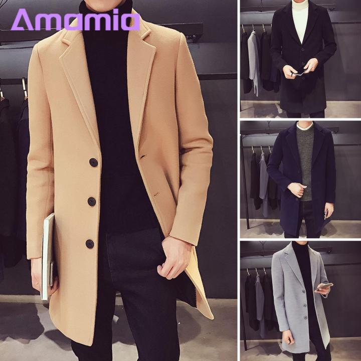 Men Long Coat Stylish Men s Winter Overcoat Warm Windproof Cardigan Coat for Fall winter Season Southeast Asian Buyers Favorite Warm Men Jacket Daraz.lk