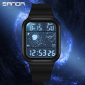 【Tento】SANDA Luxury Fashion Men's Electronic Watches LED Digital Wristwatch 50M Waterproof Sports Casual Watch for Male Clock Relogios. 