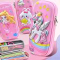 Unicorn Pencil Case 3D Kawaii Pencil Box EVA Large Capacity Stationery Box Cute School Supplies Student Kids Gifts. 