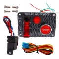 D】 12V Ignition panel for racing car toggle switch start button with Indicator and cable. 