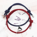 2Pcs/Set Lovers Heart Couple Magnetic Distance Bracelet -Matching Friendship Bracelet -Rope Braided Kit Valentine's Day Jewelry. 
